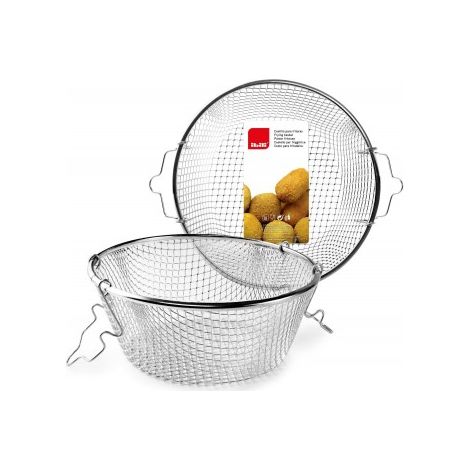 PANIER AVEC DEUX ANSES POUR FRITEUSE NICKELE. DIAMETRE 23 CM PASSE AU LAVE VAISSELLE