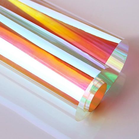 Film de protection solaire Long-Ziming - Film dichroïque pour vitrages - Film holographique pour vitrages - Effet arc-en-ciel - PET - Absorbe les UV et la chaleur, étanche à l'eau, résistant aux explo (1/5)
