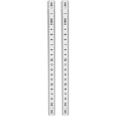 Lot de 2 règles de menuisier pliables de 2 m, outil de mesure léger et compact pour le travail du bois (1/5)
