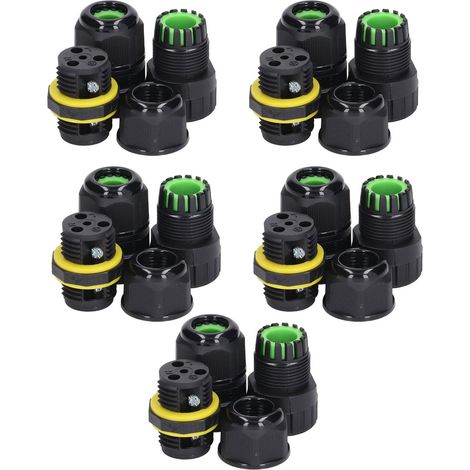 Lot de 5 connecteurs de câble électrique extérieur étanches IP68 à 3 conducteurs, diamètre 7-10 mm (1/5)
