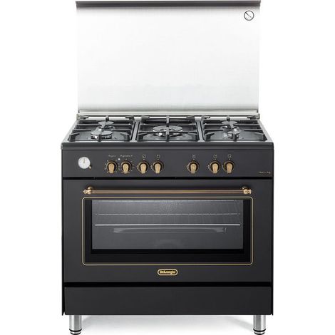 De'Longhi Cucina a Gas con Forno Elettrico Multifunzione 90x60 cm Antracite