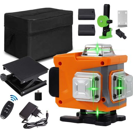 Laser-Nivelliergerät, 4D 360 selbstnivellierendes Laser-Nivelliergerät, grünes Laser-Nivelliergerät, 4 x 360°-Kreuzlinienlaser für den Bau (1/4)