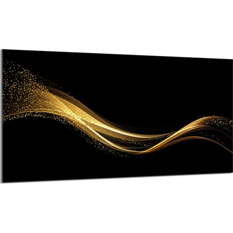 Plaque de protection en verre pour poêle 90x52 Noir