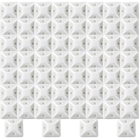 Sollbry Embases Adhesive pour Attache de Cable 100 Pièces (20 mm x 20 mm) Serre Cable Adhesif Serre-Câbles Auto Adhésif Support de Serre Câble Plastique Embase pour Collier de Serrage Blanc (1/5)