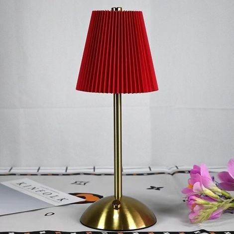 Lampe de Bureau plissée Polyvalente avec 3 Modes de Couleur et Lampe à Gradation sans Pas pour l'éclairage esthétique,Rouge (1/5)