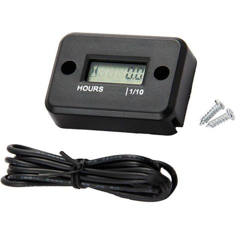 LCD Display Digital Hour Meter Gauge Timer for Quad Motorcycle Snowmobile Motocross Pit Bike Lawn Mower Tractor Truck