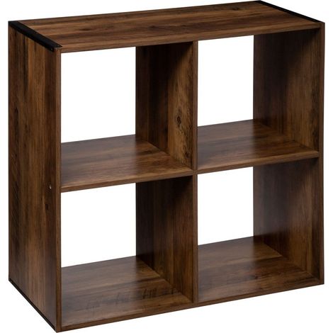 Étagère en bois coloris marron foncé - longueur 67 x Profondeur 32 x Hauteur 67 cm (1/3)