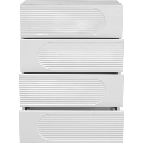 Armoire de rangement moderne à 4 tiroirs blanche pour bureau, chambre et salon, 60x38,5x85 cm (1/5)