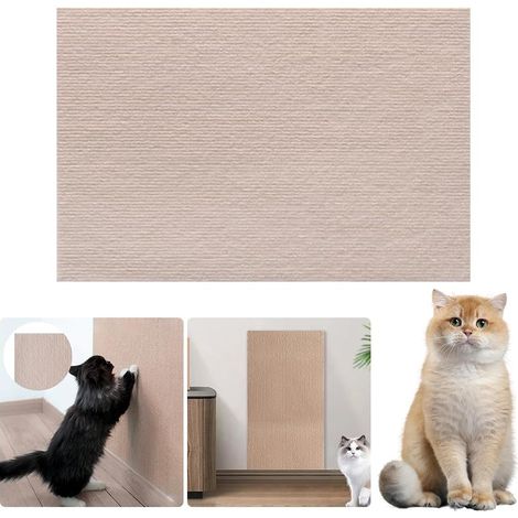 Tapis à Gratter Autocollant pour Chat, Griffoir Chat Canapé Auto Adhésifs, Protection Canape Chat Anti Griffe, DIY Trimmable Chats Grattoir pour Protéger Tapis Canapé Meubles (Couleur Kaki, 60×100CM) (1/5)