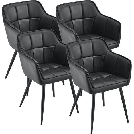 Esszimmerstuhl 4er Set Birmingham Schwarz [en.casa]