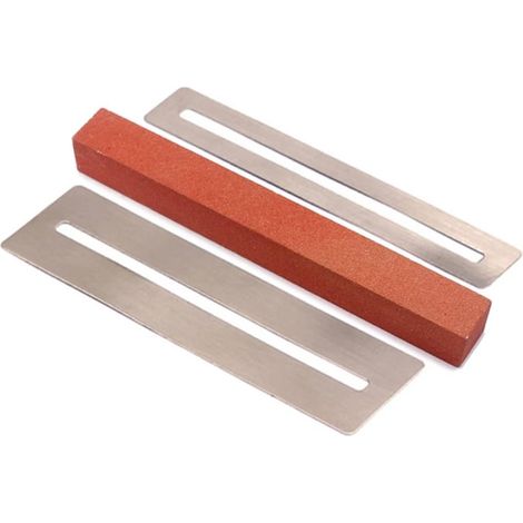 Accessoires Luthier Guitare 2pcs Poutre de Nivellement de Frettes Marron Pierre à Poncer en Acier pour Ponçage et Polissage DIY Frettes Manche (1/5)