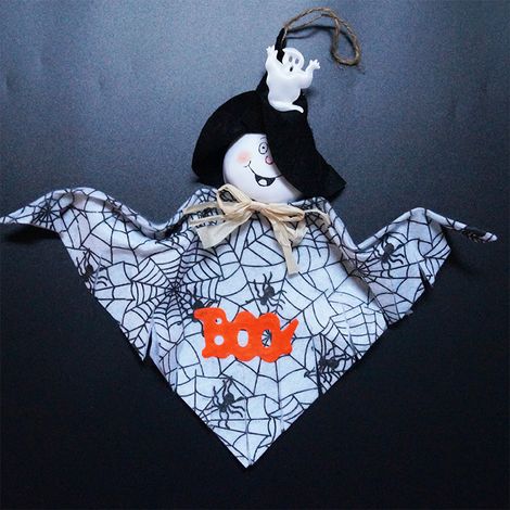 Halloween Suspendu Fantôme Potiron Fantôme Paille Windsock Pendentif pour Halloween Patio Pelouse Jardin décorations de fête (1/4)