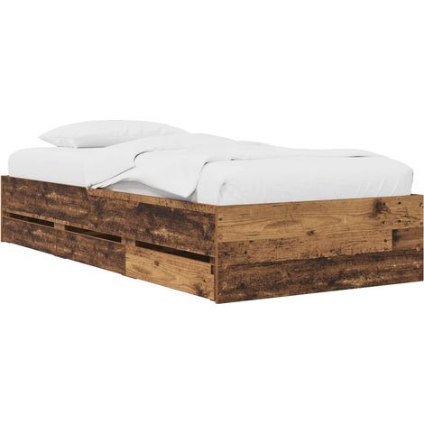 Estructura de cama con almacenamiento Madera envejecida vidaXL