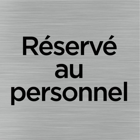 Pictogramme Réservé au personnel (Q1034).- Adhésif aspect aluminium brossé - (1/5)