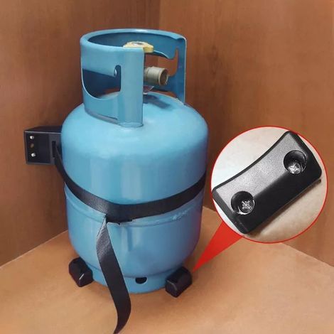 Support de bouteille de gaz pour caravane - Grande taille - Sangle de sécurité de 2 mètres et 3 entretoises pour camping-car, van - Accessoires économisant de l'espace