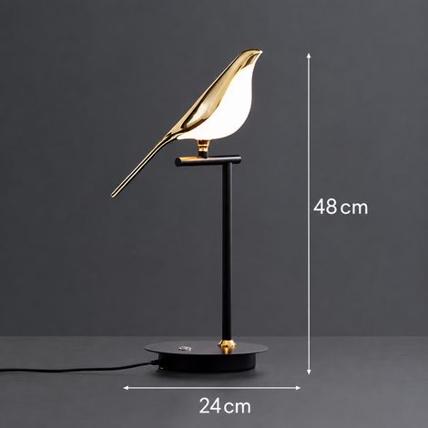 Lampe à poser simple tête design oiseau style nordique LED lumière 3 couleurs moderne 5 kg – Livraison gratuite