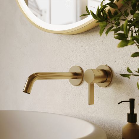 LOMAZOO Mitigeur de Lavabo Mural Doré - Velar - Robinet