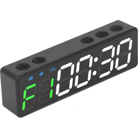 Tragbarer Fitnesstimer für Intervalltraining, großes Digitaldisplay mit eingebautem, starkem Magneten, grün und weiß. (1/5)