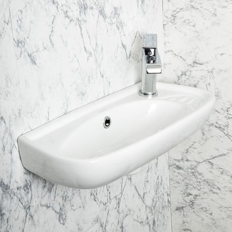 Lavabo sospeso ELFY 51 cm in ceramica