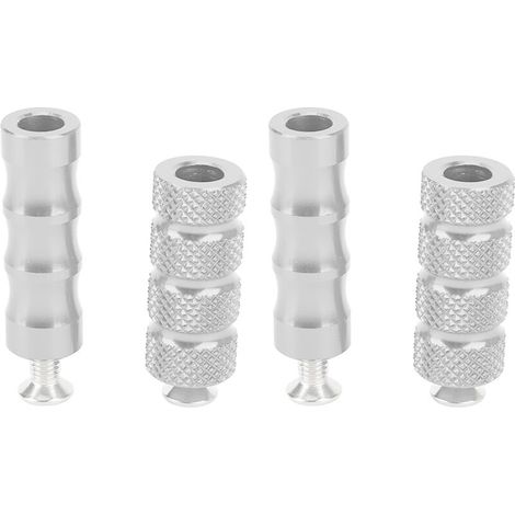 Pedane freno per moto, 2 paia, placcate CNC, adattamento preciso per bulloni di montaggio M6 da 6 mm, argento -Crezuo