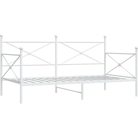 Maison Exclusive - Diván sin colchón blanco 107x203 cm acero