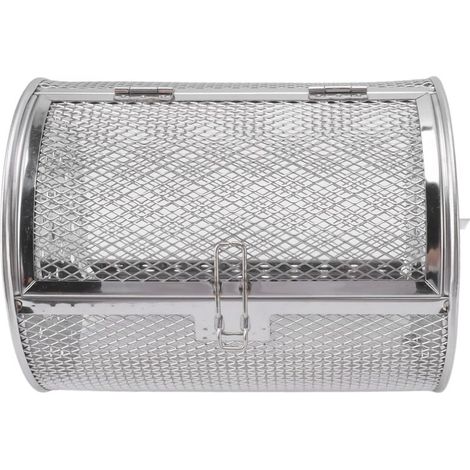 EJ.Life Cage de gril en acier inoxydable Panier de gril roulant, maille ronde de gril de barbecue en acier inoxydable pour légumes de noix séchées aux arachides B (1/5)