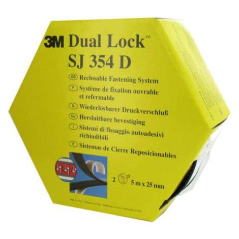 3M SJ 354D Dual Lock Klettband zum Aufkleben Haft- und Flauschteil (L x B) 5000 mm x 25.4 mm Schwarz