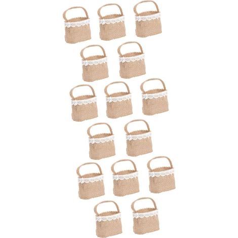 15 Pcs Collation Service Fourre-Tout Enfants Beau Cadeau Doux Vintage Suspendu Pour Mini Décorations Rustiques Fille Poignées De Biscuits Traiter Rose Poche Couleur (1/5)