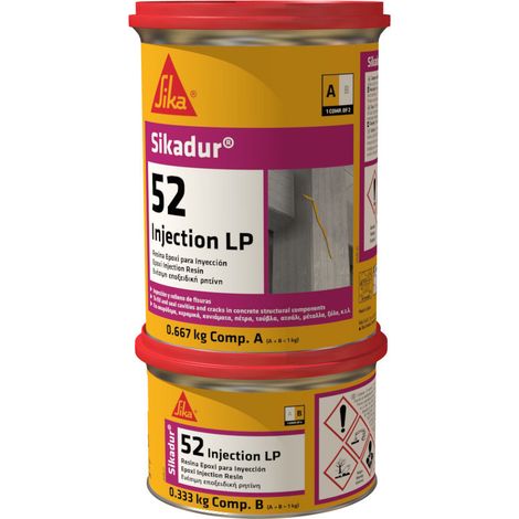 Sikadur®-52 Injection LP - Resina epoxi de inyección de baja viscosidad - 1 kg - Juego A+B - Transparente