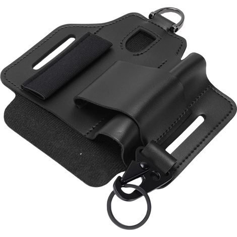 Étui multifonction en cuir, pochette de rangement portable en cuir pour outils de camping et activités de plein air, noir (1/5)