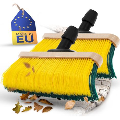 Balai à griffes Novaliv 2X tête de balai 60cm, balai spécial à poils courbés - idéal comme balai de jardin, balai grattoir, balai pour gazon