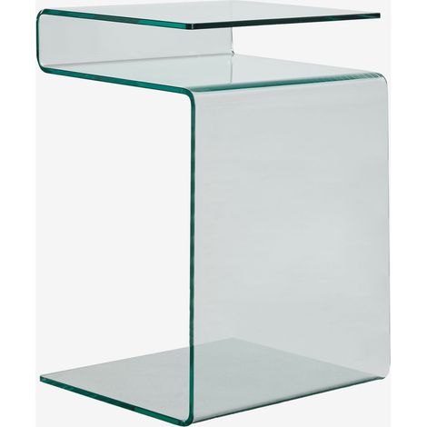 SKLUM Rechteckiger Beistelltisch 40x35 cm aus gehärtetem Glas Diora                   Transparent                