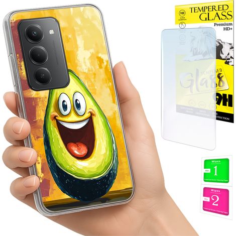 Custodia per Xiaomi Redmi 15 4G / 5G 169mm, cover posteriore color avocado + vetro (1/5)