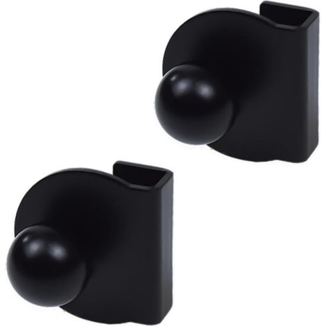 Türgriffe für Glastüren – 2er-Set – Eisen – Kein Bohren erforderlich – Für 3–5 mm starke Glasvitrinen – Schwarz (1/5)
