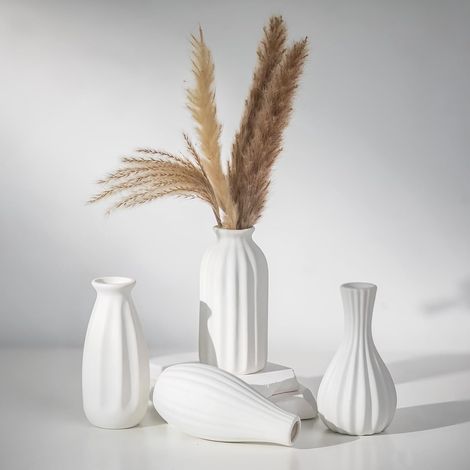Petit Vase Blanc,Ceramique, Lot de 4 (1/5)