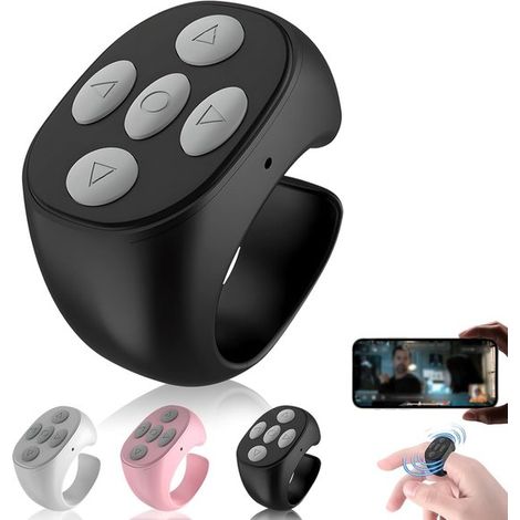 Telecomando Bluetooth, anello Bluetooth ricaricabile, controllo tramite app, telecomando Bluetooth, anello di scorrimento video, controllo intelligente per il tuo (1/5)