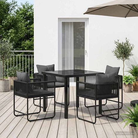 vidaXL Ensemble de salle à manger pour jardin 5 pcs Noir et anthracite (1/5)