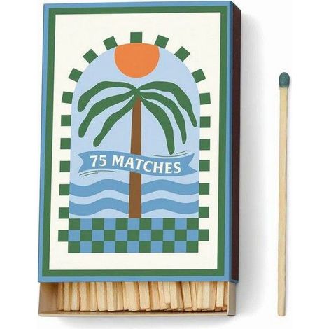 Paddywax Scatola di Fiammiferi Decorata "A Dopo" - Palma (75 pz)