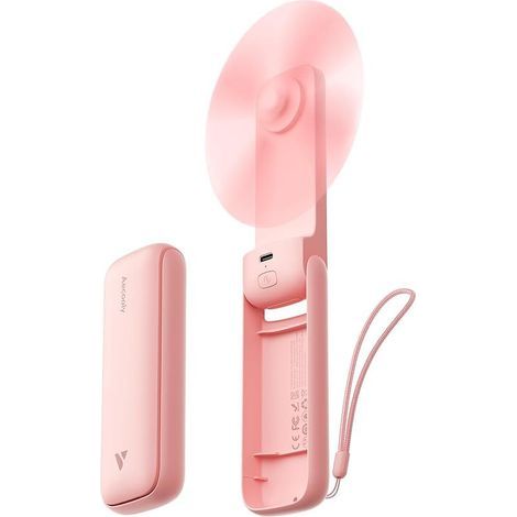 Tragbarer Handventilator, Mini-Taschenventilator, per USB aufladbar mit 24 Stunden Akkulaufzeit, faltbar und kompakt, ideal für Reisen, den Sommer und als Geschenk für Frauen und Mädchen – ro (1/5)