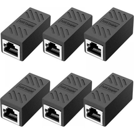 Connettore RJ45 a 6 pezzi, connettore di rete, connettori Ethernet, connettore in linea schermato per prolunga cavo Ethernet Cat7/Cat6/Cat5e/Cat5 - da femmina a femmina
