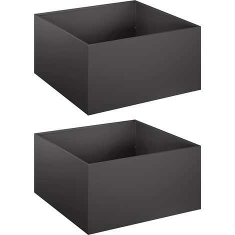Garten-Pflanzgefäß 2 Stk. Schwarz 60 x 60 x 30 cm vidaXL