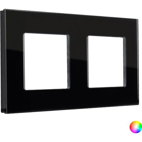 Marco Cristal 2 Módulos Modern Negro (1/5)