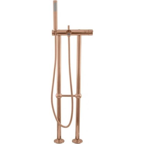 Mitigeur baignoire sur pied SEINA en laiton rose gold poli H. 106 cm (1/4)
