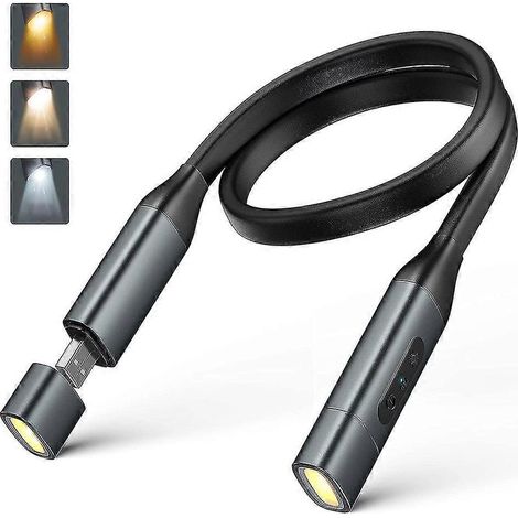 Lampe de lecture de cou 1100 mAh, lampe LED flexible pour lire au lit la nuit, mains libres. (1/5)
