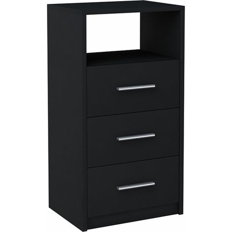 Kommode Schrank 3SO SCHWARZ 40cm Schubladen Regal
