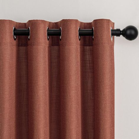 Rideau Terracotta 140x245cm Rideaux Voilage Salon Moderne Opaque Lumière Douce Translucides et Draperies Intérieurs à Oeillets Décorati Chambre Adult Enfant Fenêtre Coucher Dressing Boheme 2pcs (1/5)