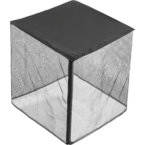 Housse de protection pour climatiseur 812 x 812 x 914 mm, double couche, auvent amovible, polyester imperméable, noire (1/5)
