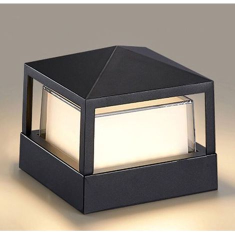 Luminaire carré extérieur à LED - Étanche, pour allées, terrasses, boulevards - 1 pièce, grand format - 12 W / Lumière chaude (1/4)