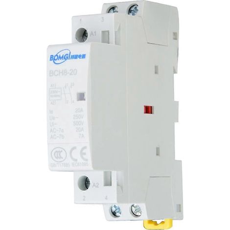 Contacteur secteur domestique 2P 20A 2NO 24V 220V/230V 50/60Hz pour montage sur rail DIN (1/4)