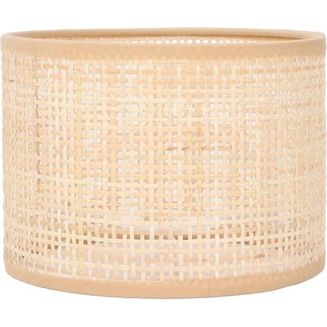 Abat-jour en rotin tissé – Diamètre 16cm – Hauteur 12cm – Compatible E27 et E14 – Design vintage pour lampes de table et lustres (1/4)
